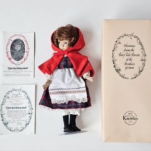 Vintage 1989 Knowles Little Red Riding Hood Doll Dianna Effner COA Box